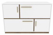 Kummut Kalune Design Mares 322RTC1505, 45 x 120 x 81.6 cm, valge/pähkel