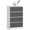 Kummut Akord K60, 40 x 60 x 99 cm, valge/grafiit