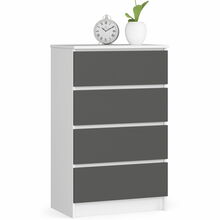 Kummut Akord K60, 40 x 60 x 99 cm, valge/grafiit