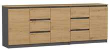 Kummut Top E Shop Costa, 40 x 200 x 75 cm, antratsiit/tamm