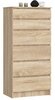 Kummut Akord K60, 60 x 40 x 130 cm, sonoma tamm