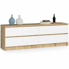 Kummut Akord K160 4SZ CLP, 40 x 160 x 55 cm, tamm/valge