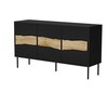 Kummut Cama Meble Inserto 3D, 143,5 x 40 x 80 cm, must, LED valgustusega