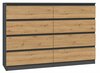 Kummut Malwa M8 140, 40 x 138 x 97 cm, antratsiit/tamm