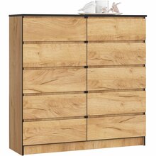 Kummut Akord K120 10SZSZ, 40 x 120 x 121 cm, pruun/tamm/must