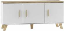 TV-alus Cama Meble Lotta 150 3D, 150 x 45 x 69 cm, tamm/valge