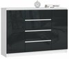 Kummut Akord K140 2D 4SZ CLP, 40 x 138 x 99 cm, valge/grafiit
