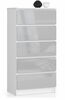 Kummut Akord K60, 60 x 40 x 121 cm, valge/hõbe