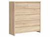 Kummut Black Red White Kaspian, 40.5 x 104.5 x 112 cm, 6 sahtliga, sonoma tamm
