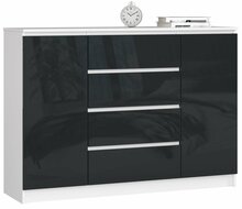 Kummut Akord K140 2D 4SZ CLP, 40 x 138 x 99 cm, valge/grafiit