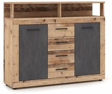 Kummut Luna Midi B 2D4S, 120 x 32 x 97 cm, antratsiit/helepruun