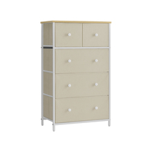 Kummut Songmics, 30 x 56 x 93 cm, 5 riidest sahtliga, valge