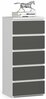 Kummut Akord CL5, 35 x 40 x 92 cm, 5 sahtliga, valge/hall