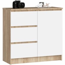 Kummut Akord K80 Jerry 1D 3SZSZ, 35 x 80.4 x 64.6 cm, pruun/valge