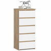 Kummut Akord CL5, 35 x 40 x 92 cm, pruun/valge/helepruun