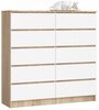 Kummut Akord Furniture Factory K120 94036010, 40 x 120 x 121 cm, valge/pruunikas