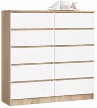 Kummut Akord Furniture Factory K120 94036010, 40 x 120 x 121 cm, valge/pruunikas