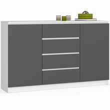 Kummut Akord K160 2D 4SZ CLP, 160.4 x 40 x 99 cm, 4 sahtliga, valge/hall