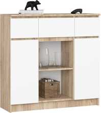 Kummut Akord K100, 101 x 35 x 98 cm, valge/liivakarva