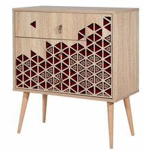 Kummut Kalune Design Trio 122, 40 x 80 x 90 cm, tamm/punane