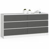 Kummut Akord K160, 40 x 160 x 77 cm, 6 sahtliga, valge/hall