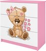 Kummut Kocot Kids Babydreams Teddybear Flowers, 80 x 41 x 80.5 cm, valge/roosa