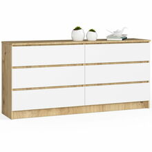 Kummut Akord K160, 40 x 160 x 77 cm, tamm/valge
