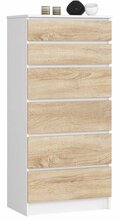Kummut Akord K60, 60 x 40 x 130 cm, valge/sonoma tamm