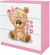 Kummut Kocot Kids Babydreams Teddybear Flowers, 80 x 41 x 80.5 cm, valge/roosa