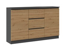 Kummut Top E Shop 2D2S, 120 x 30 x 75 cm, antratsiit/tamm