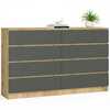 Kummut Akord K160, 40 x 160 x 121 cm, tamm/hall