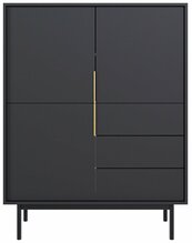 Kummut Wipmeb Viva VI04, 39 x 104 x 139.5 cm, must