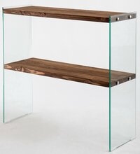 Konsoollaud Kalune Design Venedik, 30 x 90 x 80 cm, pähkel/läbipaistev
