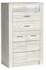 Kummut Halmar Indianapolis I6, 76 x 42 x 127 cm, valge