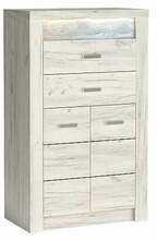 Kummut Halmar Indianapolis I6, 76 x 42 x 127 cm, valge