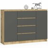Kummut Akord K140, 40 x 138 x 99cm, tamm/hall