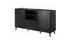 Kummut Cama Meble Abeto KOM150 CZ, 150 x 42 x 82 cm, läikiv must/must