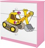 Kummut Kocot Kids Babydreams Digger, 80 x 41 x 80.5 cm, valge/roosa