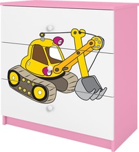 Kummut Kocot Kids Babydreams Digger, 80 x 41 x 80.5 cm, valge/roosa