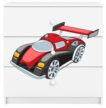 Kummut Kocot Kids Babydreams Racing Car, 41 x 80 x 80.5 cm, valge