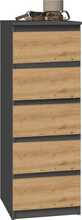 Kummut Top E Shop Malwa W5, 40 x 45 x 111 cm, antratsiit/tamm