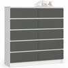 Kummut Akord K120, 40 x 120 x 121 cm, valge/hall
