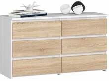 Kummut Akord CL100 6SZSZ, 100 x 35 x 57 cm, tamm/pruun/valge