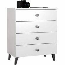 Kummut Akord Furniture Factory Mobi K-04, 37 x 60 x 73 cm, valge/must
