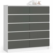 Kummut Akord K120, 40 x 120 x 121 cm, valge/hall
