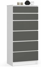 Kummut Akord K60, 60 x 40 x 130 cm, valge/hall