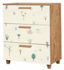 Kummut Kalune Design Leva Gravis Jungle, 43 x 80 x 95 cm, pruun/valge