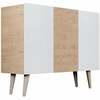 Kummut Kocot Kids Toronto, tamm/valge, 120 x 39.5 x 95.5 cm