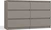 Kummut Top E Shop Malwa M6/120, 120 x 30 x 75 cm, pruun/hall