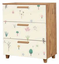 Kummut Kalune Design Leva Gravis Jungle, 43 x 80 x 95 cm, pruun/valge